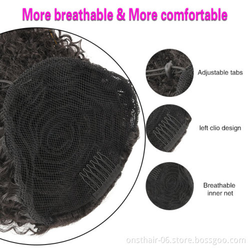 Hot Selling Wavy Ponytai Hairl In Synthetic Extensions Hair Clip-in Ponytails Drawstring Hair Extension Long For Black Women